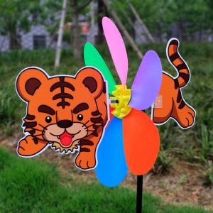 AKZDXE Colorful Cartoon Windmill Plastic Three Dimensional Animal Bee Six Colors Windmill Cartoon Children Toys Garden Yard Decor