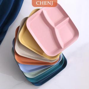 [COD] CHENJ จานแบ่งสลัดผลไม้จานสามช่องแบบตะวันตกจานอาหารจานอาหารถาดอาหารเครื่องใช้ในครัว