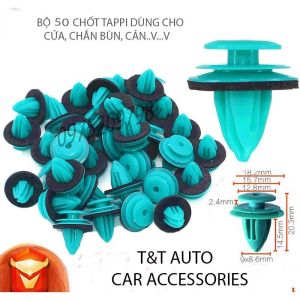 Bộ 50 chốt tappi đinh tán nhựa chất lượng cao dùng cho ô tô (màu xanh lục).