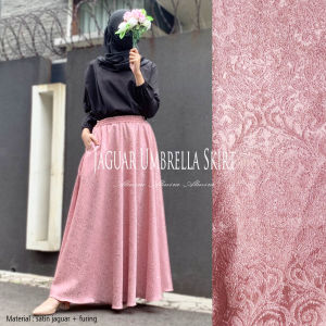 Rok Pesta Kondangan Mewah Elegan Wanita Muslimah Dewasa Model Payung Lebar Jaguar Umbrella Skirt Panjang 100cm Gratis Potong