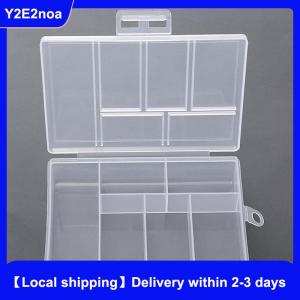 【Local shipping】 Portable Transparent 6 Grids Storage Boxes For Buttons Beads Containers Case