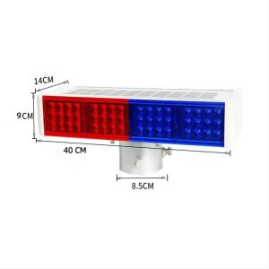 Red and blue solar warning strobe lights road traffic safety flash lights night construction glare intersection flashing lights