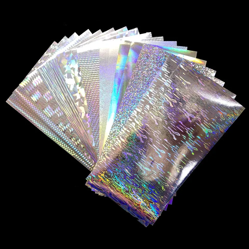 18PCS Bait Sticker 20x10cm DIY Reflective Holographic Fish Flash