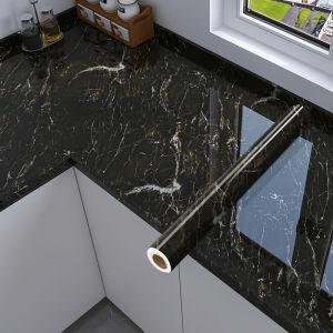 PVC 60cm*5m Waterproof Marble Wall Stickers Cupboard Table Kitchen Self Adhesive Oil proof Wallpaper