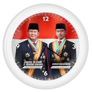 AYM Spesial 1 - Jam Dinding Besar Foto Presiden dan Wakil Presiden 30CM (  Free Baterai ) / Jam Dinding Presiden RI - Wakil Presiden RI  / Jam Dinding Ruangan Sekolah