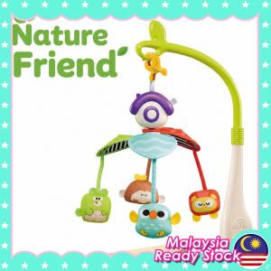 Baby Musical Cot Mobile with Soothing Music & Rotating Toys / 3-in-1 Baby Crib Mobile Music Toy