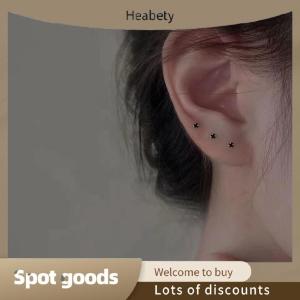 Heabety Fashion 1Pair Fashion Trendy Mini Zircon Stud Earrings For Women Girls Daily Geometry Small Earrings Ear Bone Nail Jewelry Accessories