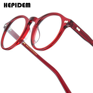 HEPIDEM Acetate Glasses Frame Women 2025 New Round Brand Designer Eyeglasses Japanese Handmade Spectacles Eyewear Moscots Miltzen 9401
