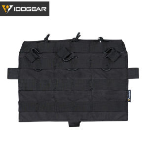 IDOGEAR Tactical MOLLE Detachable Front Flap for AVS JPC2.0 Vest Panel TRI Pouch with Inside Triple Mag Pouch Vest Front Panel 3579