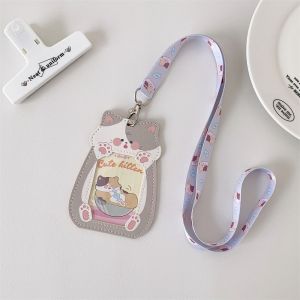 SIMPLICITY TRADESMAN15AN7 Cartoon Photocard Holder with Lanyard Kawaii Card Holder Fashion Cute Photo Protector Case