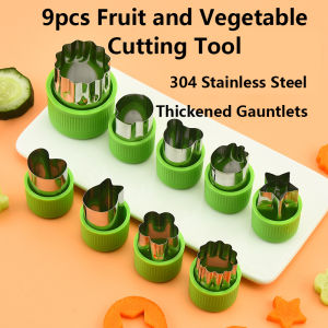 9pcs Fruit Vegetable Cutter Set Stainless Steel 304 Food-Grade Shape Slicer for Baking DIY Pastry Baby Food Kitchenware