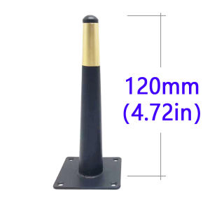 Onuobao rèn Iiron Đồ nội thất hình nón xiên Chân màu đen với vàng ống nghiêng Tủ kim loại Chân ghế sofa chịu lực cao Chân bàn bằng kim loại Chân nâng cao