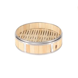 SIRENXI Với tay cầm bằng thép không gỉ Bao Buns Tiện ích nhà bếp người Trung Quốc Giỏ hơi nước Nắp tre Nồi hấp tre Hấp thực phẩm Nồi hấp Giỏ hấp