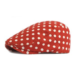TUS Y2k Polka Dot Beret Cotton Dot Leopard Retro Painter Hat Retro Korean Style Forward Cap Ladies
