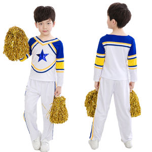 LOlanta 4Pcs Kids Girls Classic Cheerleader Costume Uniform School Competitive Perform Sports Dance Clothes Children Boys Cheerleading Outfit 4-14 Years