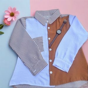 PROMO FASHION BAJU ANAK PEREMPUAN KEMEJA CEWEK TANGAN PANJANG PUTIH MERAH ATASAN MOTIF MODEL KEKINIAN TERBARU USIA 4-16 THN