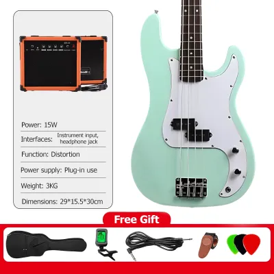KAWES 4-String Jazz Electric Bass Guitar (w ACCESSIRIES / BUNDLE with AMPLIFIER) electric bass guitar full set