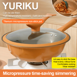 Health pot Titanium micropress clay non-stick health pot insulation multifunction induction cooker frying pan