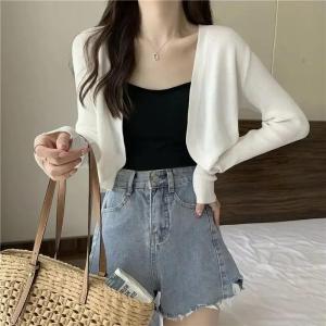 BestStore - Cardigan Gina Long Sleeve Crop / Cardigan Rajut Crop / Cardigan Kekinian