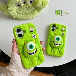 💯【Phone Case】+FREE Shipping 💯Funny 3D Cartoon Monsters Cover Soft Silicone Case For iPhone 16 15 14 13 12 Pro Max With Stand Holder