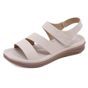 Giày Nữ Sandal Nữ Chính Hãng Siketu Đế Bằng Chống Trượt Gót Cao 3Cm Quai Dán Tiện Lợi Có Lỗ Thoáng Khí Êm Nhẹ