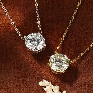 Lnkry 0.5ct-5ct Round Cut Moissanite Solitaire Necklace 14K Gold Filled Sparkling Classic Lab Diamond Pendant Necklaces Jewelry2026