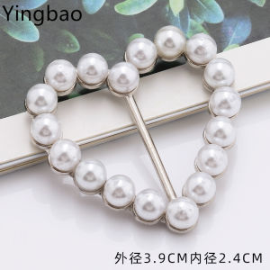 Yingbao Pearl Brooch Pins T-Shirt Clips Sweater Shawl Pins Faux Pearl Collar Safety Pins Scarf Ring Clips Pearl Rhinestone Circle Clip Buckle for Clothing Decoration Accessories