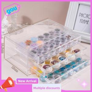 gou Nail Polish Adhesive Storage Box Jewelry Storage Box Divided Box Transparent Large Capacity Nail Salon Desktop Storage Box