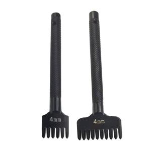 Leather Hole Punch Tool 6/10 Prong Tooth Lacing Rhombus Stitching Chisel 4mm Leather Prong Punch Tool Easy to Use