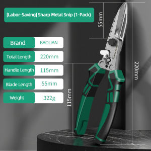 Multifunctional Industrial Grade Iron Sheet Aviation Scissors Serrated Blade Cut Tin Snips Tool
