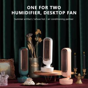 Zaiwan Desktop 2 in 1 Atomizing Humidifier Fan USB Mini Bladeless Fan Household Water Cooling Air Conditioning Fan for Home Portable Spray Air Conditioner
