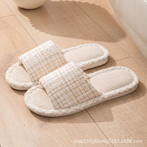 [Free Shipping] Four-Season Linen Slippers For Women Indoor Home Silent Non-Slip CoupleS Sweat-Absorbing Cotton-Linen Slippers For Men In Summer