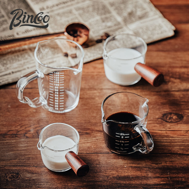 BINCOO Milk Frothing Pitcher Jug Glass Espresso Steaming Pitcher Coffee Latte Pourer Pot With Handle Lazada Singapore