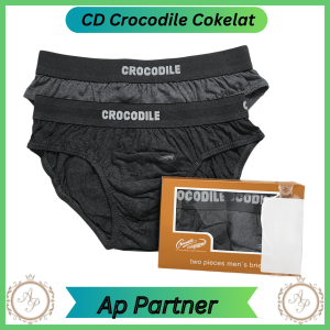 2 Pcs Celana Dalam Pria Crocodile Cokelat 262 Bahan Katun Premium | CD Laki Laki Dewasa Nyaman
