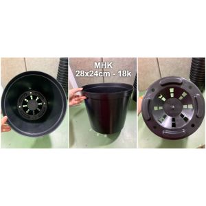 Chậu Nhựa Cứng 28X24 (Cm) Thakico màu đen !