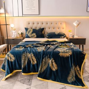 Fashion Super Soft Flannel Blanket Striped Multicolor Pattern for Single / Twin / Queen / King Bedding Size