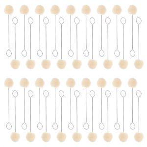 LANCE 100Pcs DIY Craft Leather Wool Balls Painting Brush Corrosion-resistant 12.5/15cm Wool Daubers Ball Brush Assisted Dyeing Painting Assisted Leatherworking Tools Handmade Crafts