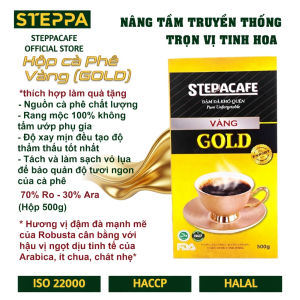 Hộp cà phê VÀNG (GOLD) của STEPPA [hộp 500g] RANG MỘC. 70% RO - 30% ARA