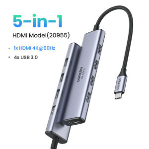 UGREEN USB C HUB With 4K 60Hz HDMI 1000Mbps RJ45 Network Port USB 3.0 SD TF Card Reader PD100W Power Delivery Port for Samsung S20 ASUS ZenBook HUAWEI Matebook