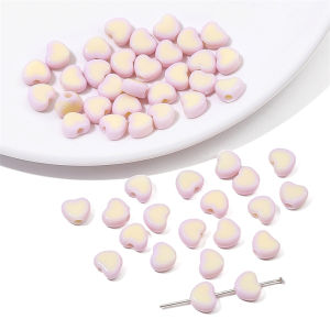 30Pcs 8mm Double Colorful Acrylic Heart Beads Charms for Jewelry Making DIY Earring Bracelet Necklace Accessories