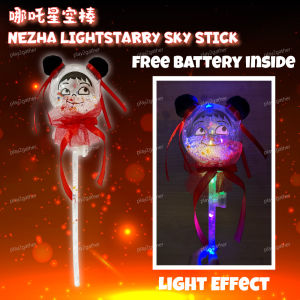 [Music & Colorful LED] Nezha Light Stick 360 Degree Rotation Light Kids Toys Children Gifts Outdoor Toys *READY STOCK*