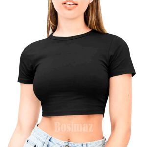 Áo Croptop Nữ CS311 cổ tròn tay ngắn cao cấp thun co giãn 4 chiều vải đẹp dày thoáng mát không xù lông.