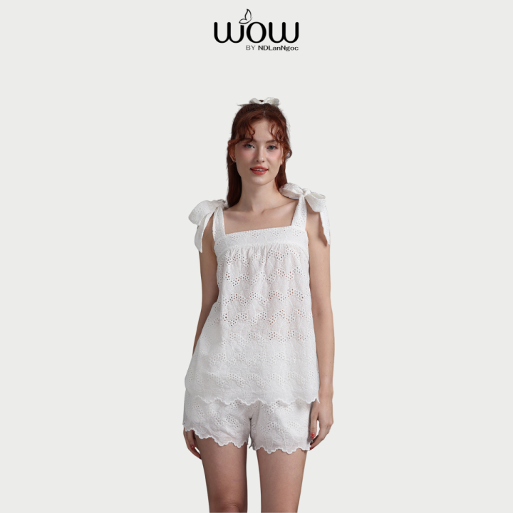 [Hàng mới về] Bộ short nữ phối ren 𝐖𝐎𝐖 𝐛𝐲 𝐍𝐃𝐋𝐚𝐧𝐍𝐠𝐨𝐜 - N0009 | Lazada.vn