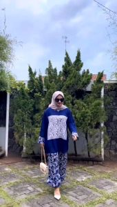 Arimbi Set: Setelan Batik Cap Soft Arimbi Cotton Rayon Premium & Fashion Muslimah Setelan Panjang