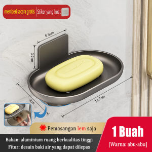 MEIDOO Tempat sabun cuci piring kamar mandi tahan air dan tahan karat dari logam aluminium