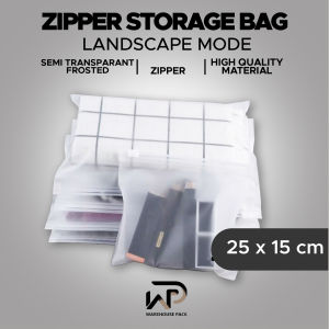 ( 10 Pcs  ) Zipper Storage Bag Landscape 25 x 15 cm | Zipper Lock | Zipper Bag | Zippper Storage Bag | Travel Pouch Serbaguna | Kantong Plastik Matte Doff