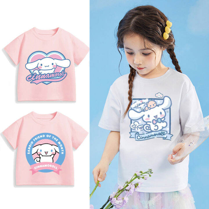 Kawaii Cinnamoroll Girl T Shirt Pretty Kids Tshirt Princess Girls Tops ...