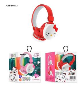 JRCASE Headphone 3D Dj Bando Hello Kitty Wireless Bluetooth AH-806D Stereo Xtra Bass Headset Handsfree Earphone Musik Gaming Lucu Keren Extra Bass Karakter Kartun Motif Disney