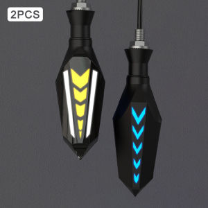 EKLEVA Double Side Flowing Turn Signal Motorcycle LED Turn Signal Flasher Light Built-in Relay Flashing Blinker Universal