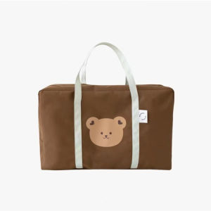 Korean Large Capacity Luggage Bag Cartoon Bear Kids Quilt Storage Bag Foldable Duffle Tote Bag